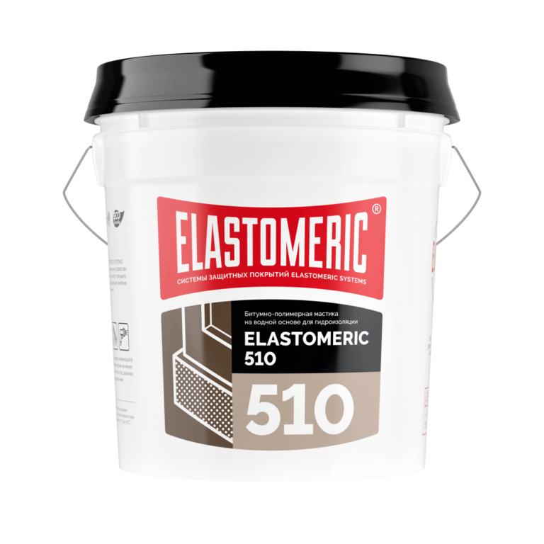 Битумно-полимерная мастика для гидроизоляции Elastomeric 510 (черная, 17 кг)