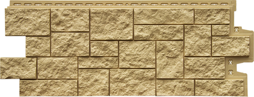 Фасадная панель Grand Line Дикий камень, Песочная 1110х417 мм