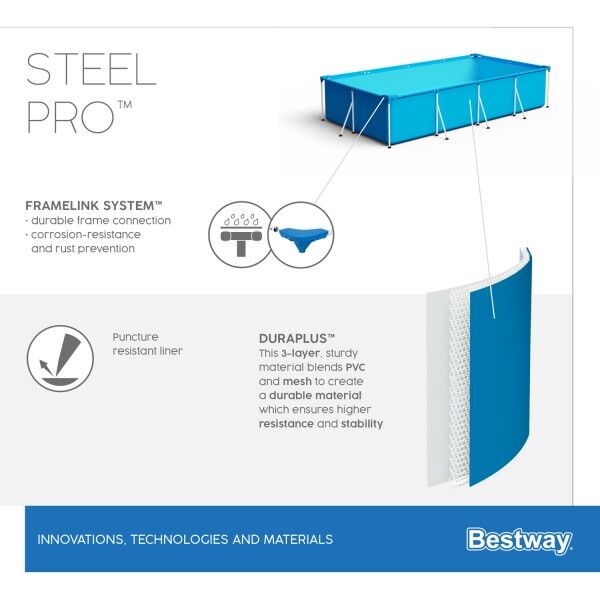 Бассейн каркасный Steel Pro, BESTWAY 2,21м*1,50м*0,43м, 56401