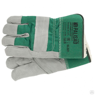 Перчатки спилковые комбинированные, усиленные, утолщенные, размер XL, Palisad #1