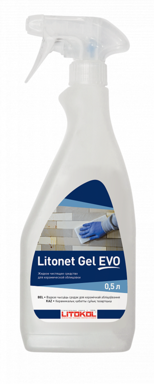 Жидкий моющий состав LITOKOL LITONET GEL EVO для удаления остатков эпоксидных затирок, 0,5 л.