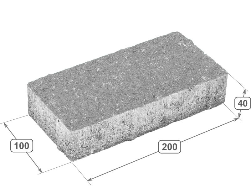 Плитка тротуарная для дачи «Кирпичик» П.4 200х100х40 мм, серый