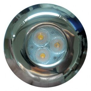 Прожектор светодиодный встраиваемый Kivilcim K3, 3 Вт, 12 В, ABS-пластик с накладкой из нержаювещей стали, закладная ø63