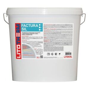 Штукатурка Litokol Litotherm Factura Sil силиконовая (1,5 мм), цвет белый, 25 кг