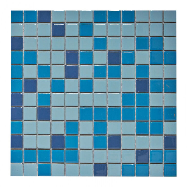 Мозаика керамогранитная PIX643 Pixmosaic голубая глянцевая PIX 643