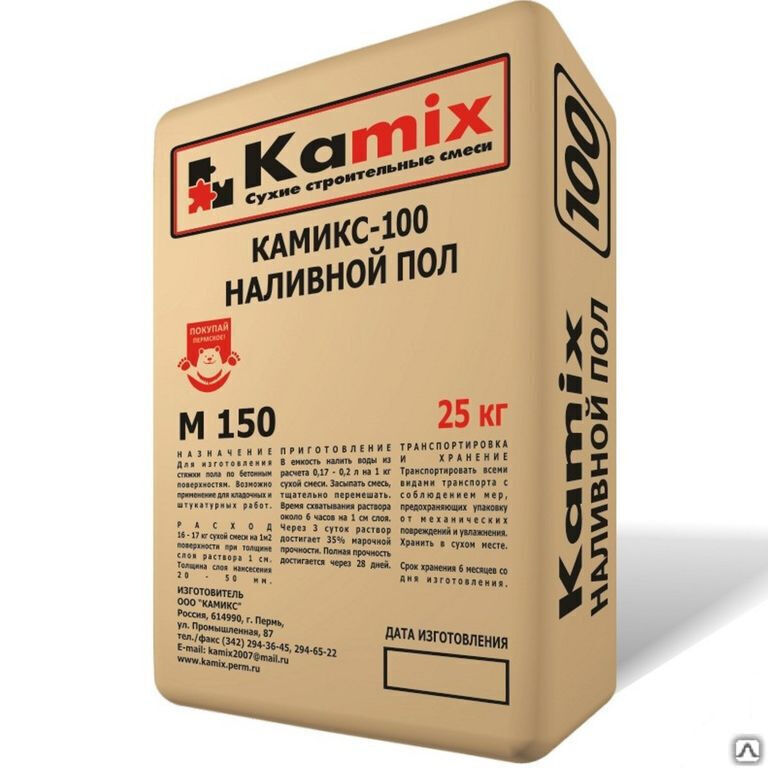 Сухая смесь песчано-цементная КАМИКС М-100, 25 кг